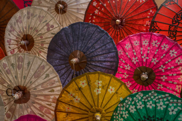 istock Colourful umbrellas in Myanmar 879759254