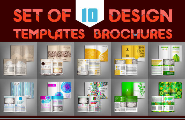 Set of 10 design templates brochures. Vector illustration. vector art illustration