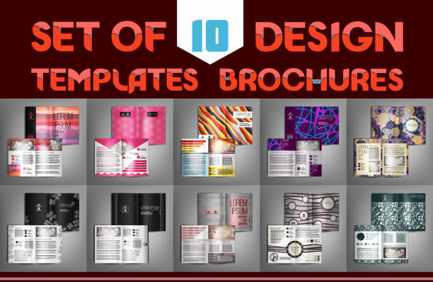 Set of 10 design templates brochures. Vector illustration. vector art illustration