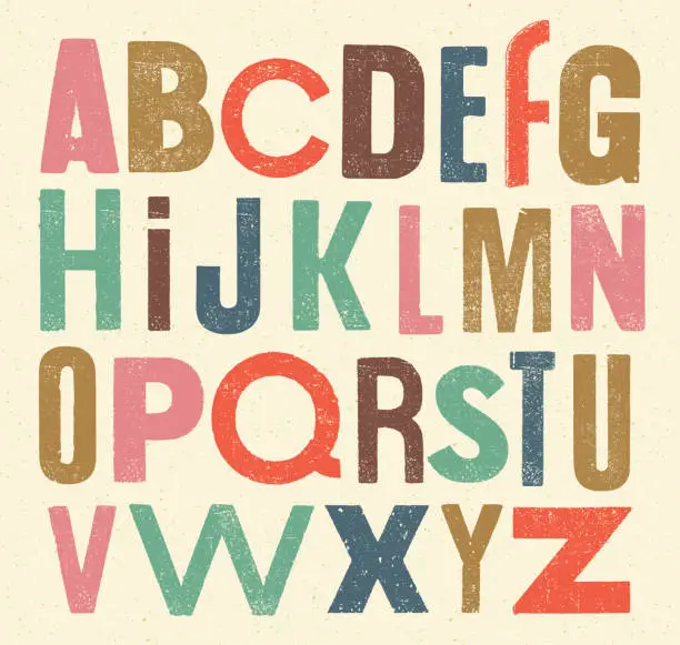 Vector illustration of Vector vintage alphabet