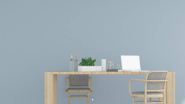 istock 3D Rendering Interior minimal coffee shop or living room and wall decorate 879766418