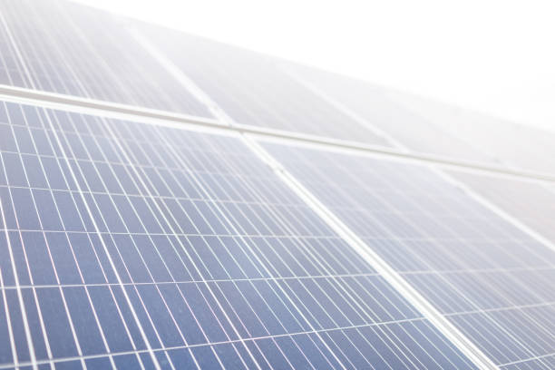 istock Section of solar panels close-up 879766732