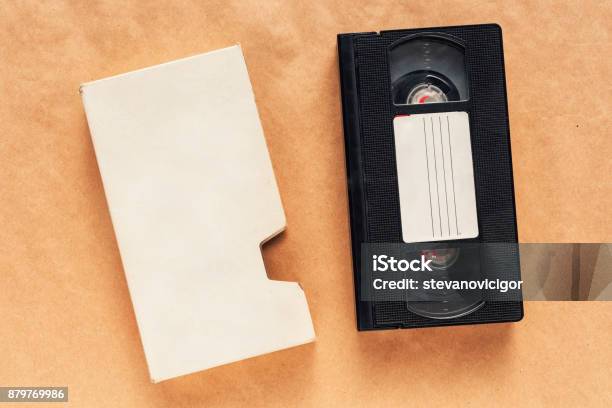 Blank Used Video Casette Tape Retro Technology Stock Photo - Download Image Now - Videocassette, 1970-1979, 1980-1989