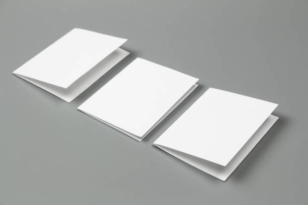 istock Blank portrait mock-up paper. brochure magazine isolated on gray, changeable background / white paper isolated on gray 879769992