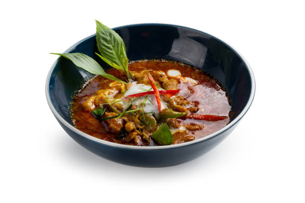 istock Panaeng curry with pork isolated on white background 879774164
