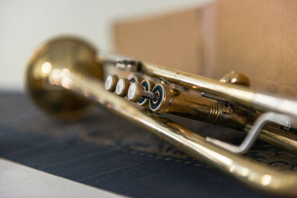 jazz-trompete ventile - brass instrument trumpet classical music flugelhorn stock-fotos und bilder
