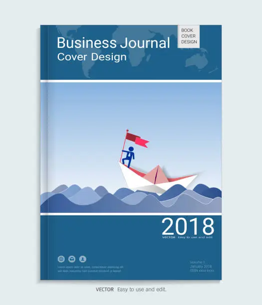 Vector illustration of Leadership journal cover design template, Can be adapt to annual report, brochure, flyer, leaflet, fact sheet, sale kit, catalog, magazine, booklet, portfolio, poster, Vector template in A4 size.