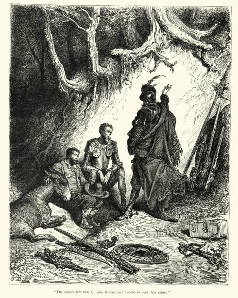 istock The squires left Don Quixote, Roque and Sancho to wait 879780706
