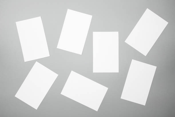 istock Blank portrait. changeable background / white paper isolated on gray. identity design, corporate templates, company style, set of booklets, blank white folding paper flyer 879789268