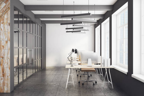 istock Contemporary coworking office interior 879794280