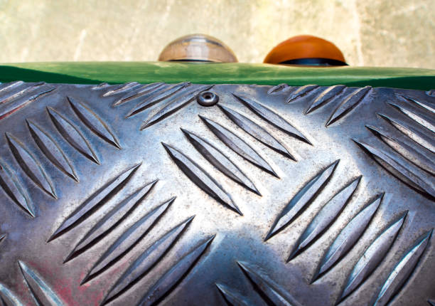 Texture of old vehicle part made by Aluminum Checker plate