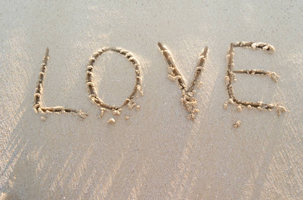 istock Word LOVE on a sand of beach 879825028