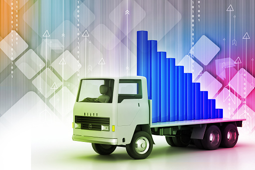 Transportation of business graph in  truck
