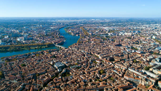 Aerial photography of Toulouse stock photo