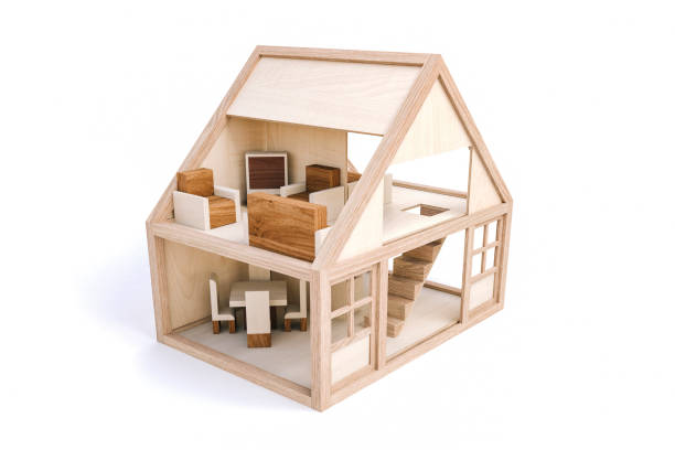 istock 3d wood house on white background 879863856
