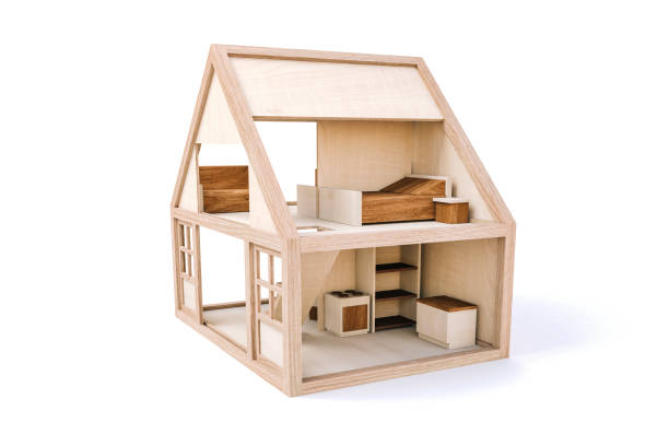 istock 3d wood house on white background 879865920