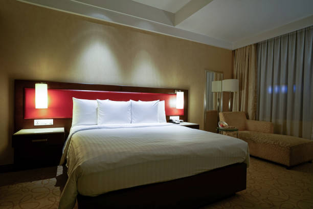 istock Elegant and comfortable bedroom interior 879876404