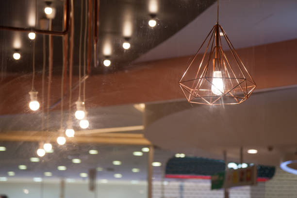 istock Modern and stylish light bulbs In the restaurant 879916918