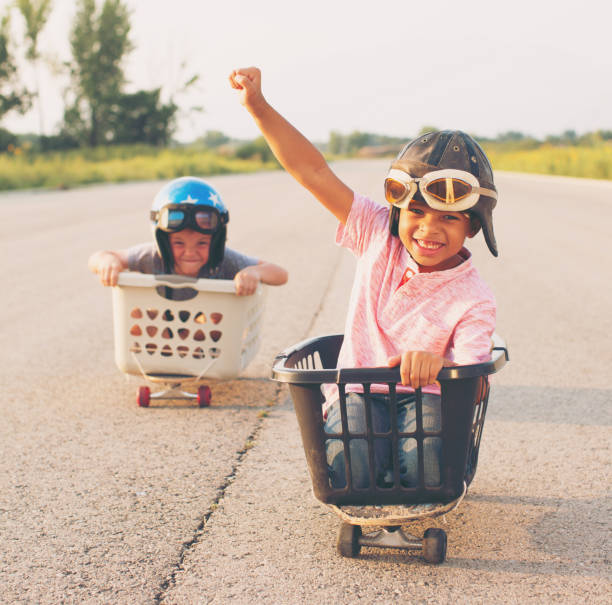 istock Young Boy Basket Racers 879922672