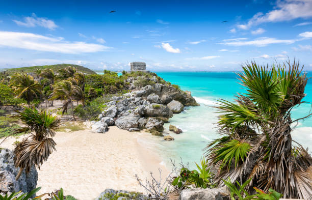 istock Maya ruins on the tropical beach of Tulum 879925414