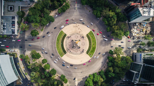 independence angel in mexico city aerial independence angel in mexico city aerial mexico city stock pictures, royalty-free photos & images