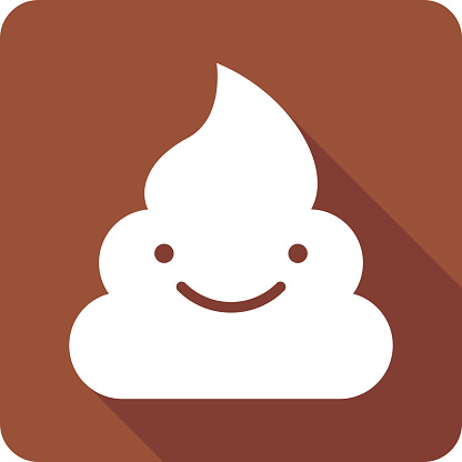 Vector illustration of a brown smiling poop icon in flat style.