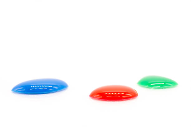 istock red, blue and green water colour droplets. 879931940