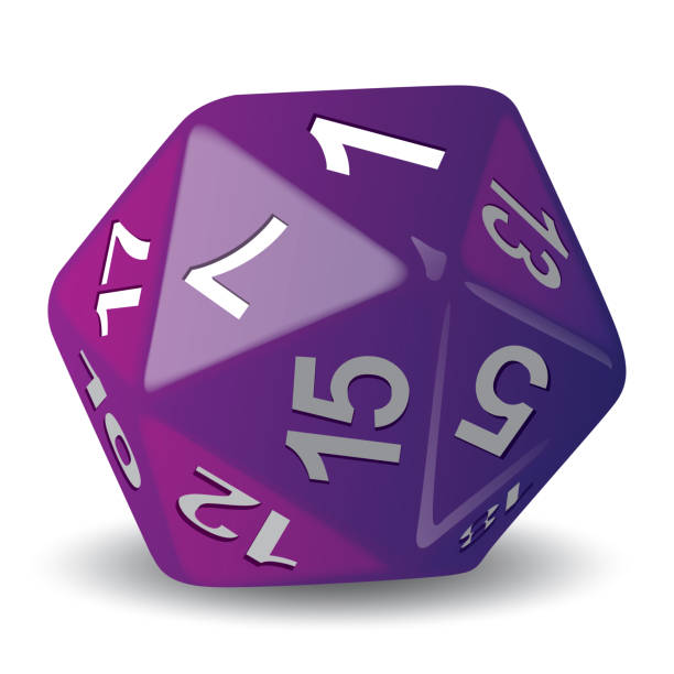 istock Illustration object given of 20 faces violet, for role playing game, piece of game. Ideal for catalogs game instructions 879946806