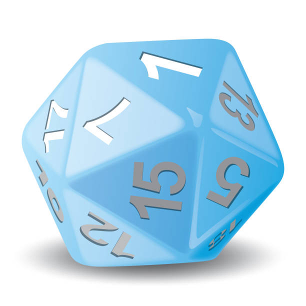 istock Illustration object given of 20 faces blue, for role playing game, piece of game. Ideal for catalogs game instructions 879946808