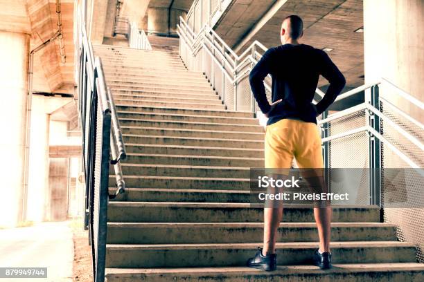 Young Sport Man Preparing For A Challenge In Urban Environment Stock Photo - Download Image Now