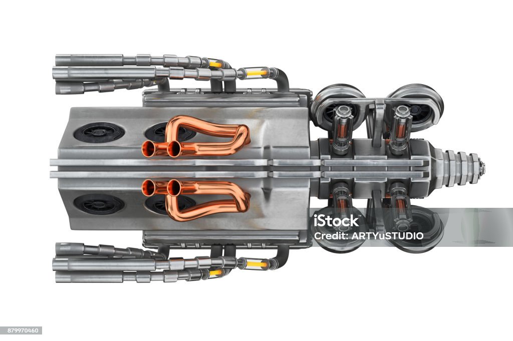 Engine Machine Elements Scifi Engine Machine Top View Stock Photo - Download Image Now - Body ...