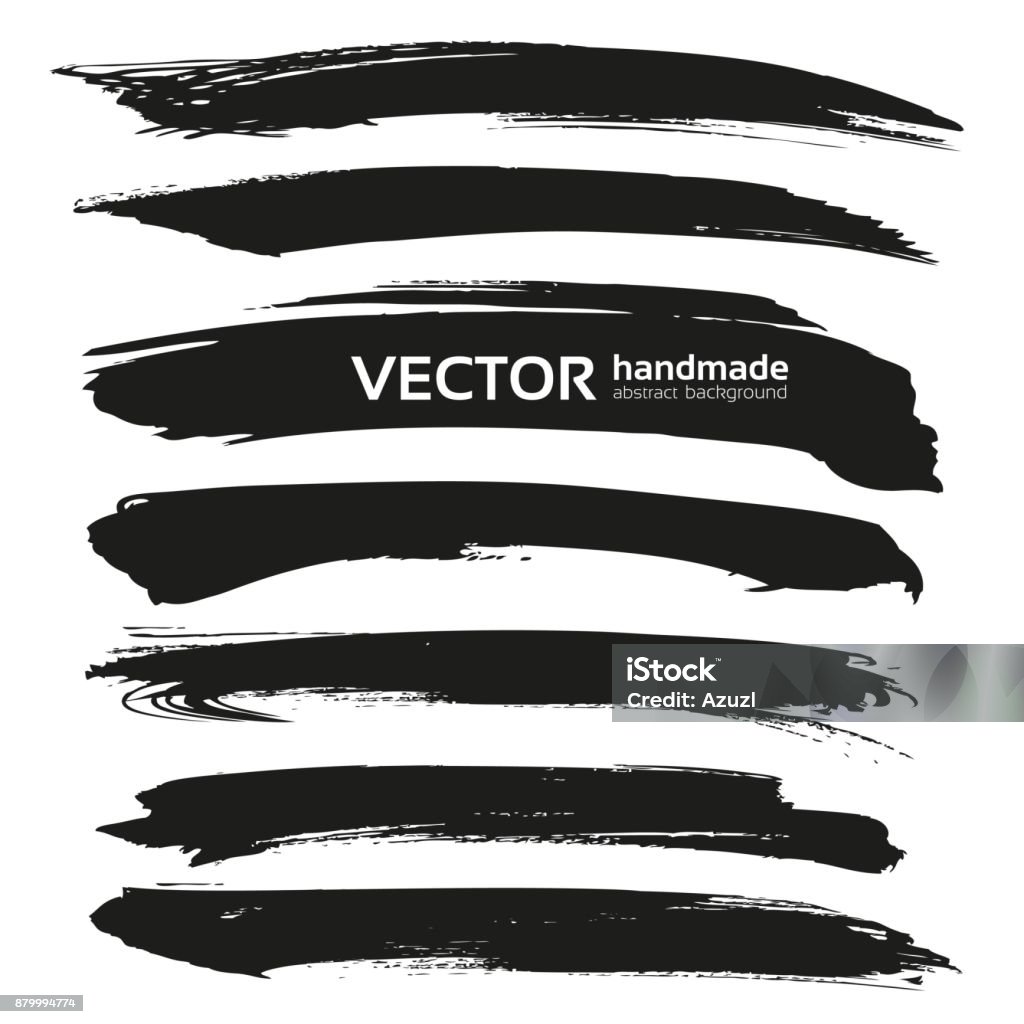 Abstract black vector brush strokes isolated on a white backgrou Abstract black vector brush strokes isolated on a white background Paint stock vector