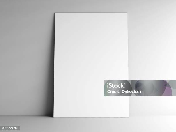 Paper Card On A Wall 2 Stock Photo - Download Image Now - Template, Poster, Blank