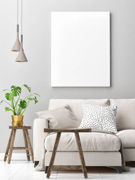 istock Living room concept design with mock up poster 880004830