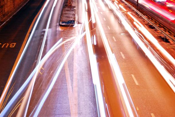 istock Evening traffic. The city lights. Motion blur. 880023286