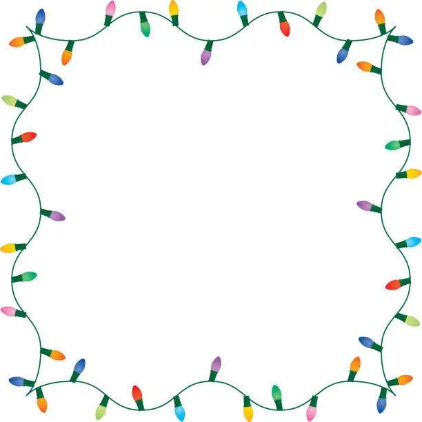 Vector illustration of Festive Christmas Lights Frame