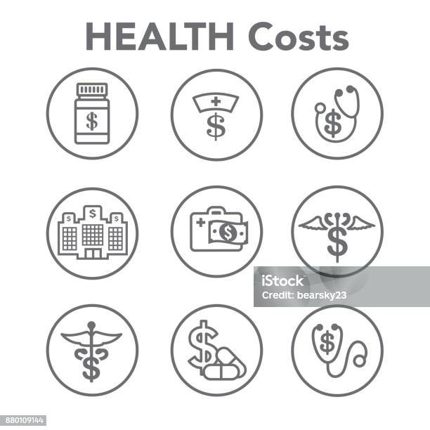 Healthcare Costs And Expenses Showing Concept Of Expensive Health Care Stock Illustration - Download Image Now