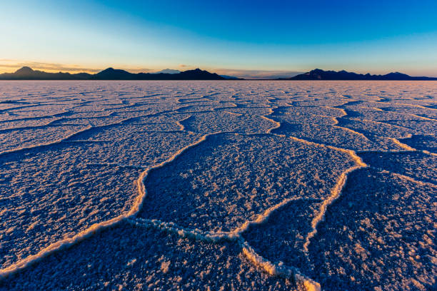 Bonneville Salt Flats at Sunset Bonneville Salt Flats at Sunset. bonneville salt flats stock pictures, royalty-free photos & images