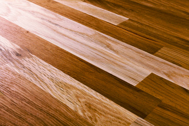 wood texture parquet oak, detail, timber material stock photo