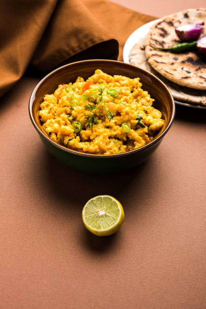 istock Pithla or Pithla Bhakar, popular recipe from Maharashtra 880189752