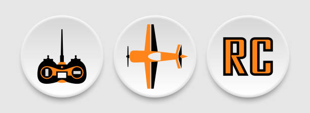 RC plane icons vector art illustration