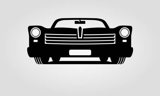 Retro car vector art illustration