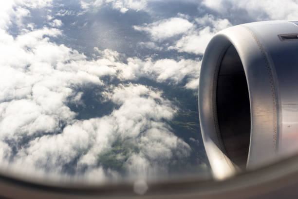 istock Flying above the clouds. view from the airplane 880205508