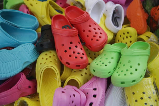 istock Colorful Shoes In Flea Market 880216894