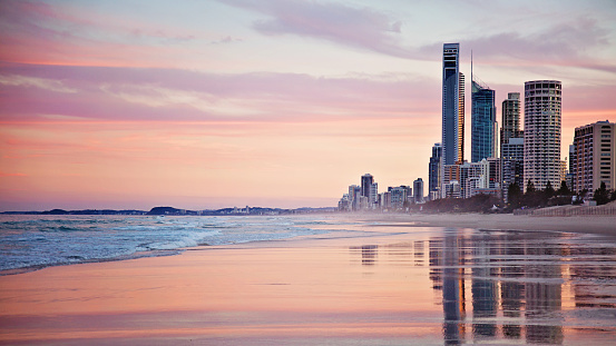 Beautiful scene of the Gold Coast city skyline and ocean, this picture has more brightness and depth of colour