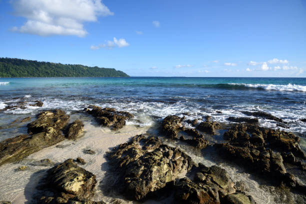 radhnagar beach, w: havelock - pictorially zdjęcia i obrazy z banku zdjęć