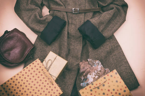 istock Clothing, coats, women's things. The view from the top. 880247704