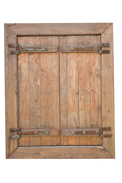 istock A rustic wooden window is a white background 880264442