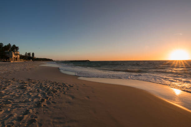 Cottesloe Beach Sunset Sunset at Cottesloe Beach cottesloe beach stock pictures, royalty-free photos & images