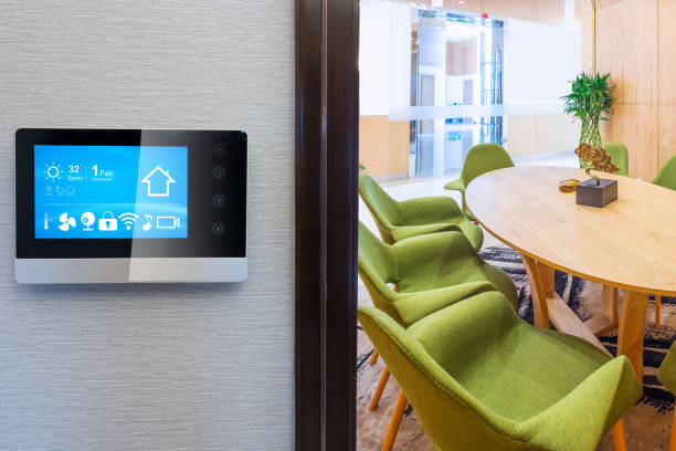 istock smart screen with smart home with modern dining room 880288136